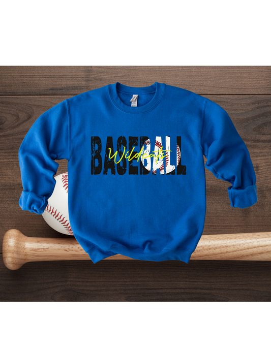 Distressed Wildcats Baseball Crewneck sweatshirt