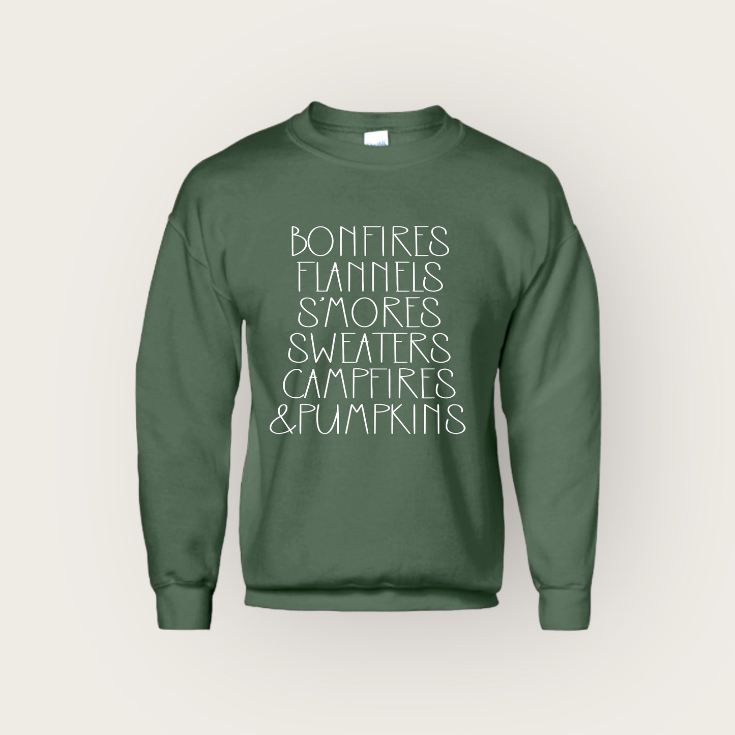 Bonfires, flannels, s'mores....crewneck sweatshirt